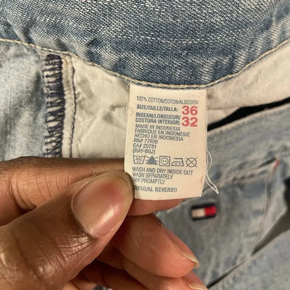 Y2K Tommy Jeans Men’s 36x32 Light Wash Carpenter Denim Utility Jeans